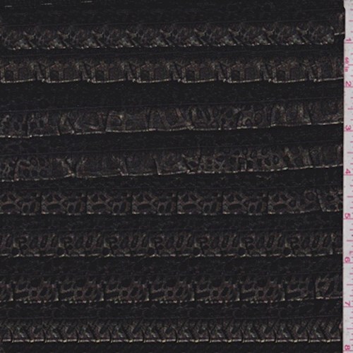 Black/Metallic Gold Animal Print Ruffle Knit