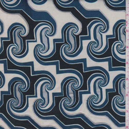 Ivory/Teal/Spruce Scroll Activewear/Swimwear