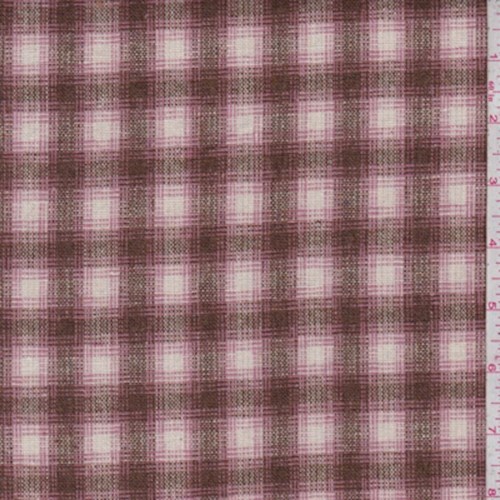 Mocha/Pink Plaid Wool Blend Plaid