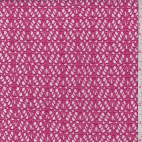 Deep Pink Diamond Crochet Lace