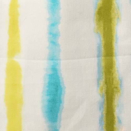 *4 3/4 YD PC -- Teal/Lime/Multi Watercolor Stripe Printed Twill Decorating Fabric DFWX3500-X