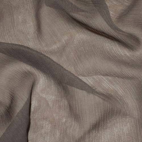 *4 1/4 YD PC -- Taupe Brown Silk Crinkle Chiffon DFWAP0001034