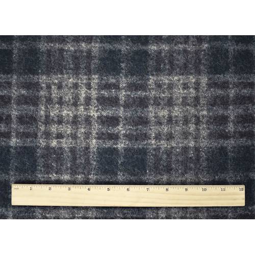 *3 1/4 YD PC--Black/Gray/Brown Wool Blend Plaid Knit Jacketing