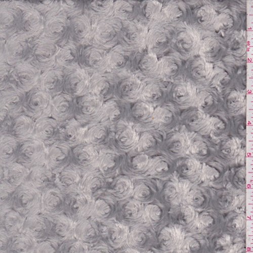 Stormy Grey Curly Minky Faux Fur Knit