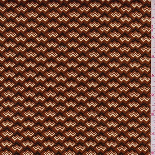Harvest Brown Zig Zag Baby Wale Corduroy
