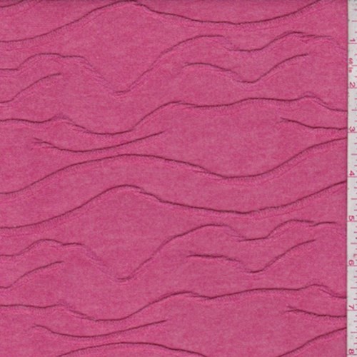 Heather Hot Pink Embroidered T-Shirt Knit