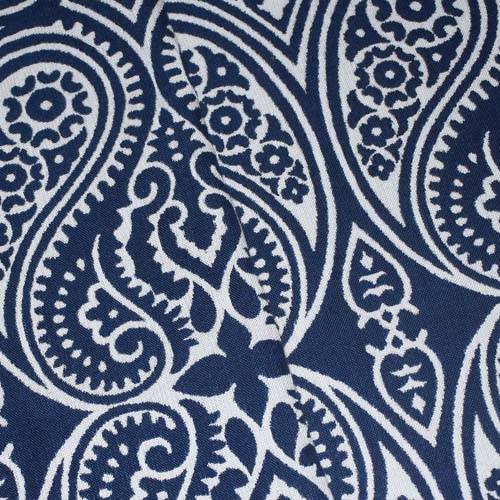 Deep Navy/White Paisley Double Jacquard Decorating Fabric DFW58876