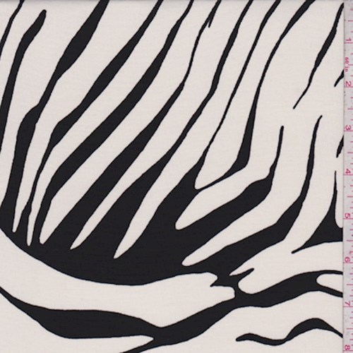 Ivory/Black Zebra Stripe Nylon Knit