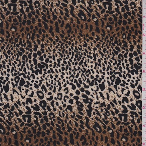 Golden Bronze/Black Mini Leopard Print Nylon Knit