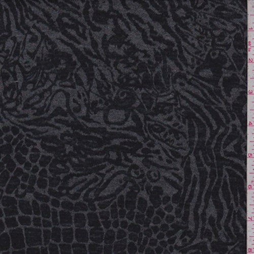 Charcoal/Black Jungle Print Jersey Knit