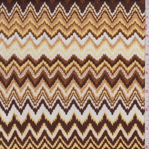Brown/Ochre/Yellow Flamestitch Sweater Knit