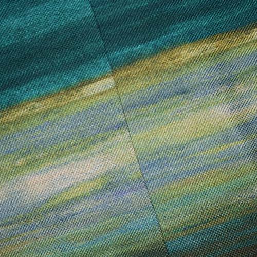Green/Yellow/Multi Horizon Print Basket Canvas Decor Fabric DFW58936