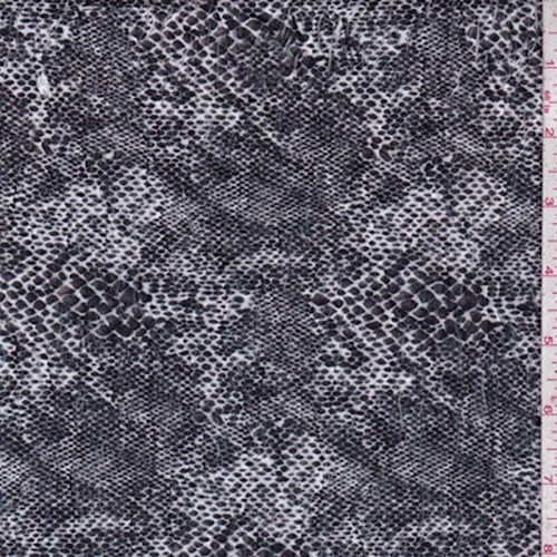Charcoal/White Snakeskin 2-Ply Puckered Jersey Knit