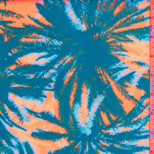 Pale Grey/Royal/Orange Palm Scuba Knit