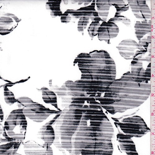 White/Sterling Static Floral Scuba Knit