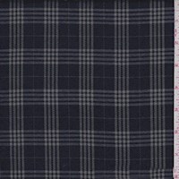Stretch Suiting Fabric Suiting Fabric-RED//BLACK Clark Poly Rayon Plaid Stretch Suiting Fabric
