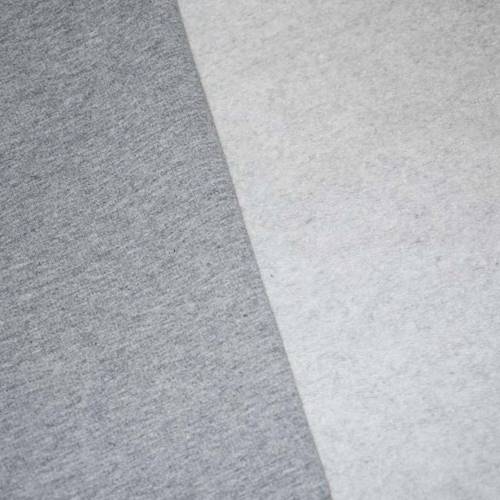 Static Gray Cotton Textured Brushed Terry Fleece Knit DFW11319