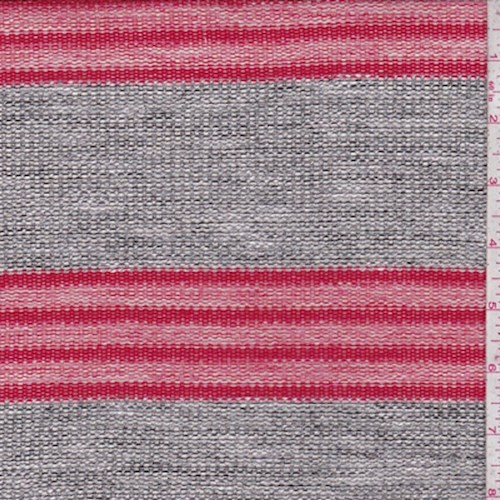 Heather Grey/Red Stripe Sweater Knit