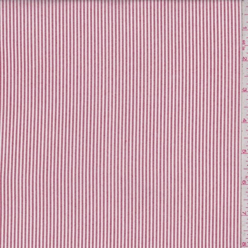 White/Brick Red Pinstripe Rayon Challis
