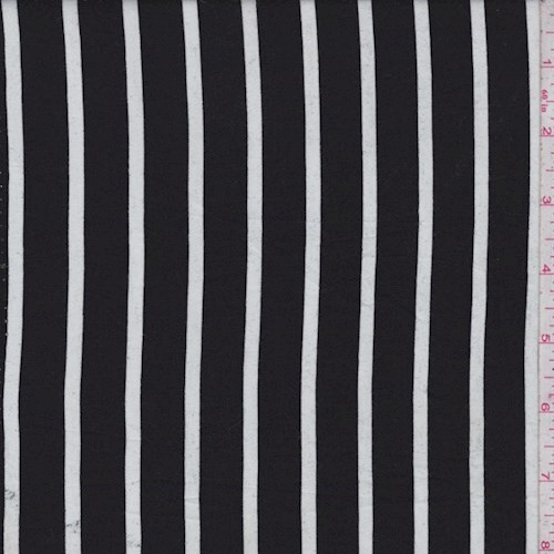 Black/White Chalk Stripe Rayon Challis