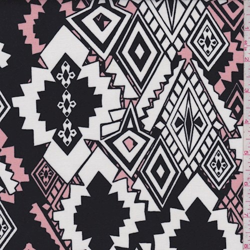 Black/White/Pink Southwest Diamond Challis
