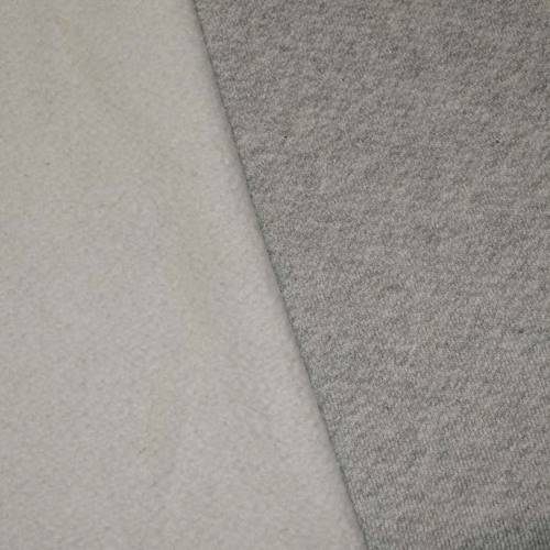 Fog Static Gray/White Cotton Sweatshirt Textured Fleece DFW11327