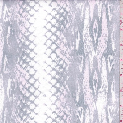 White/Nickel/Lilac Faded Snakeskin Double Brushed Jersey Knit