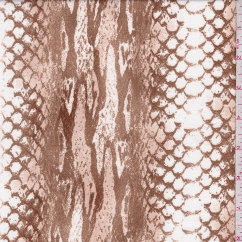 White/Camel/Beige Faded Snakeskin Double Brushed Jersey Knit