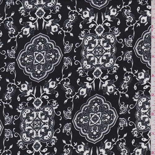 Black/White Moroccan Double Brushed Jersey Knit