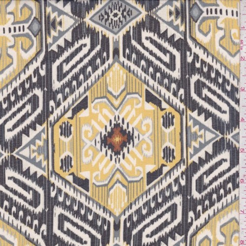 Yellow/Black/Grey Hexagon Tile Chiffon