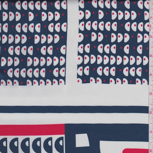 Dark Blue/White/Red Modern Twill Satin Lining