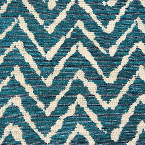 Teal/Multi Abstract Chevron Chenille Jacquard Decor Fabric DFW59079B