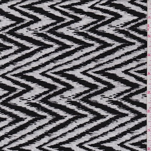 White/Black Flamestitch Jacquard Double Knit