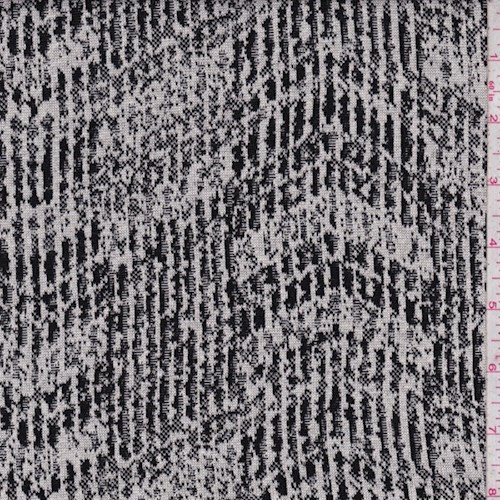White/Black Static Chevron Jacquard Double Knit