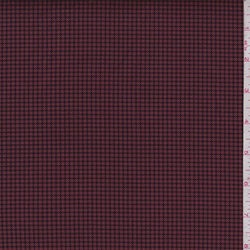 Maroon/Black Mini Check Woven Cotton