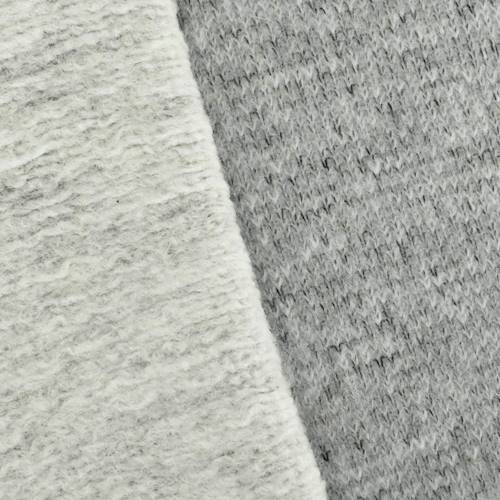 *5/8 YD PC--Snowy Gray Texture Brushed Back Sweater Knit