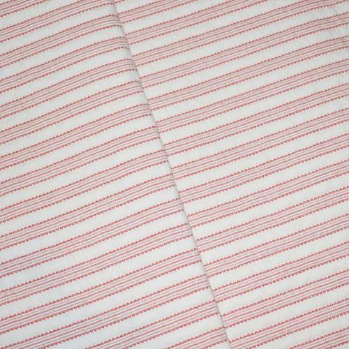 White/Salmon Stripe Cloque Woven Home Decorating Fabric DFW59492