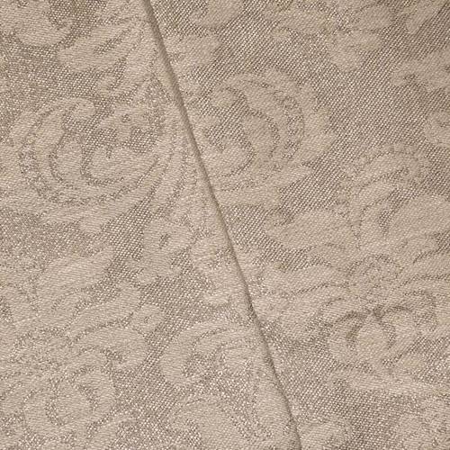 Metallic Silver/Beige Sparkle Baroque Damask Decor Fabric DFW59581