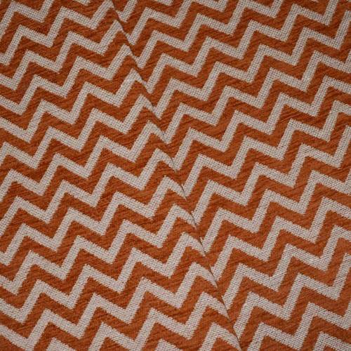 Rust Orange/Beige Chevron Chenille Jacquard Decor Fabric DFW59584