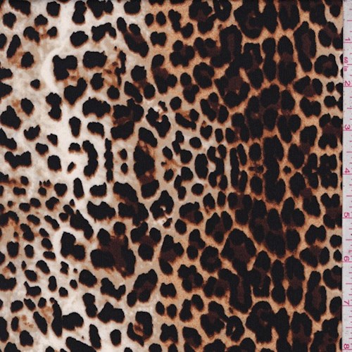 Golden Beige Leopard Double Brushed Jersey Knit