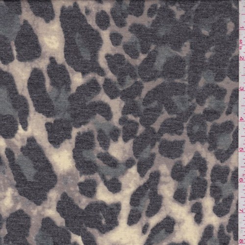 Maize/Taupe Cheetah Brushed French Terry Knit