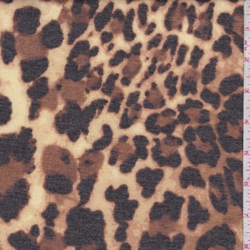 Brown/Yellow Cheetah Brushed French Terry Knit