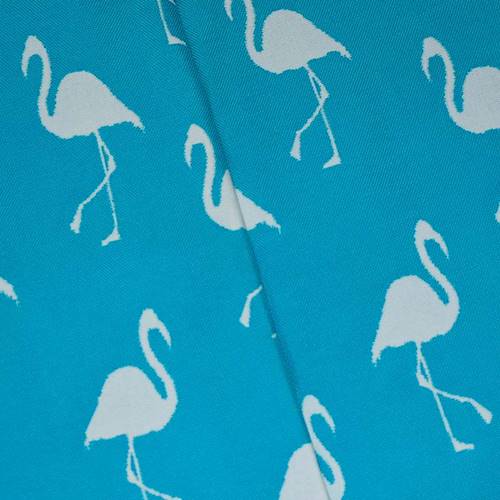 Aqua/White Indoor/Outdoor Flamingo Jacquard Decor Fabric DFW59654