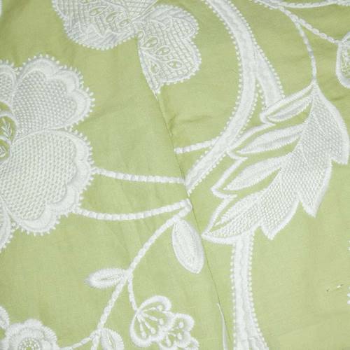 Green/White Kensington Floral Embroidered Decorating Fabric DFW59663