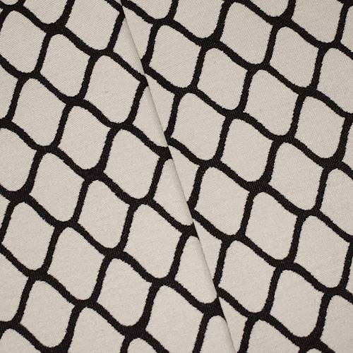 Black/Ivory Indoor/Outdoor Ogee Double Jacquard Decor Fabric DFW59690