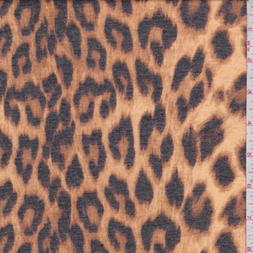 Camel Cheetah Brushed French Terry Knit