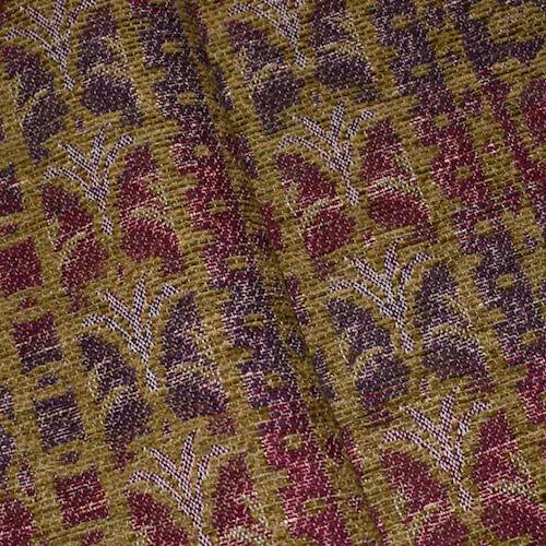 Ruby Red/Purple/Multi Floral Stripe Jacquard Decor Fabric DFW59853