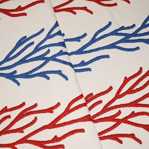 White/Red/Blue Indoor/Outdoor Coral Jacquard Decor Fabric DFW59871