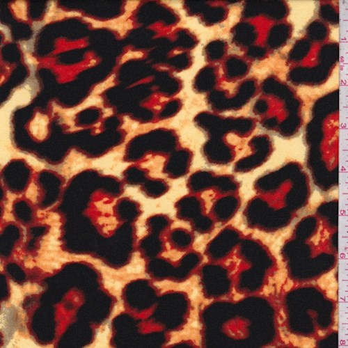 Yellow/Black/Red Leopard Brushed Jersey Knit