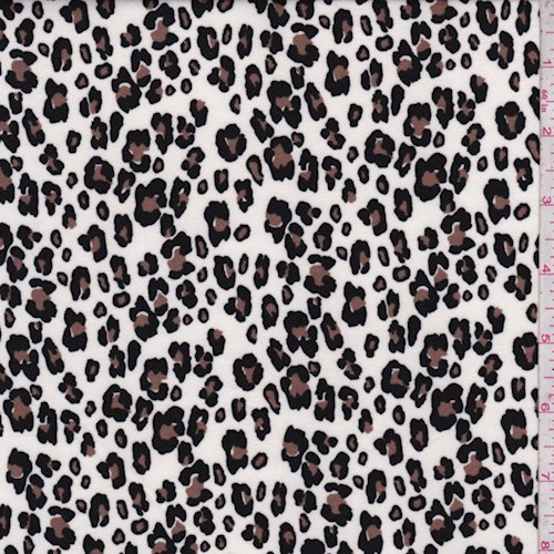 White Mini Cheetah Double Brushed Jersey Knit